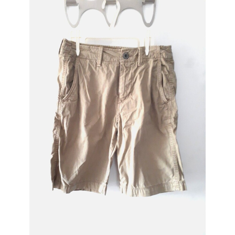 American Eagle Outfitters Shorts Mens 28 Khaki Cotton Canvas Flat Front Aeo